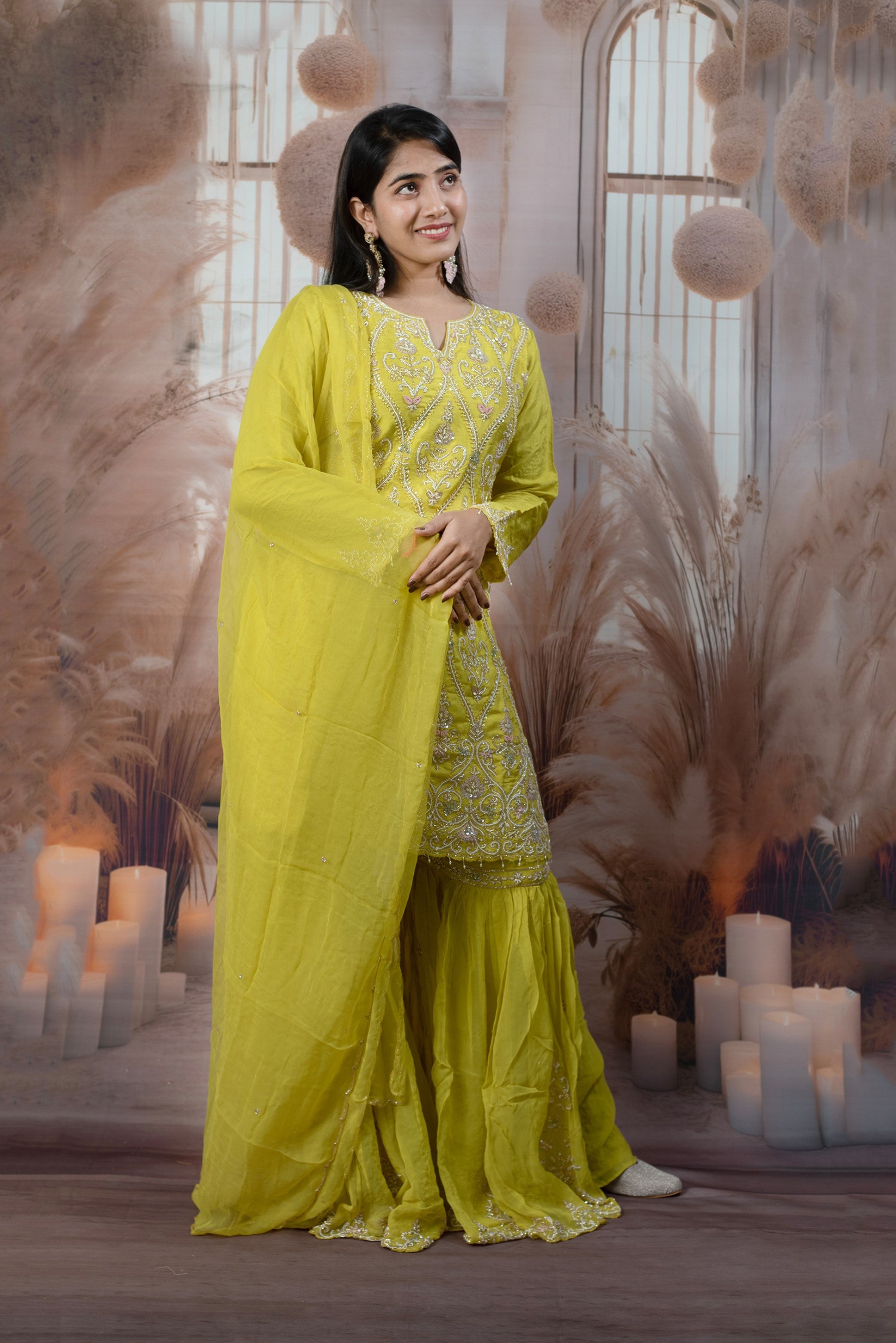 Elegant Yellow Ladies Suits