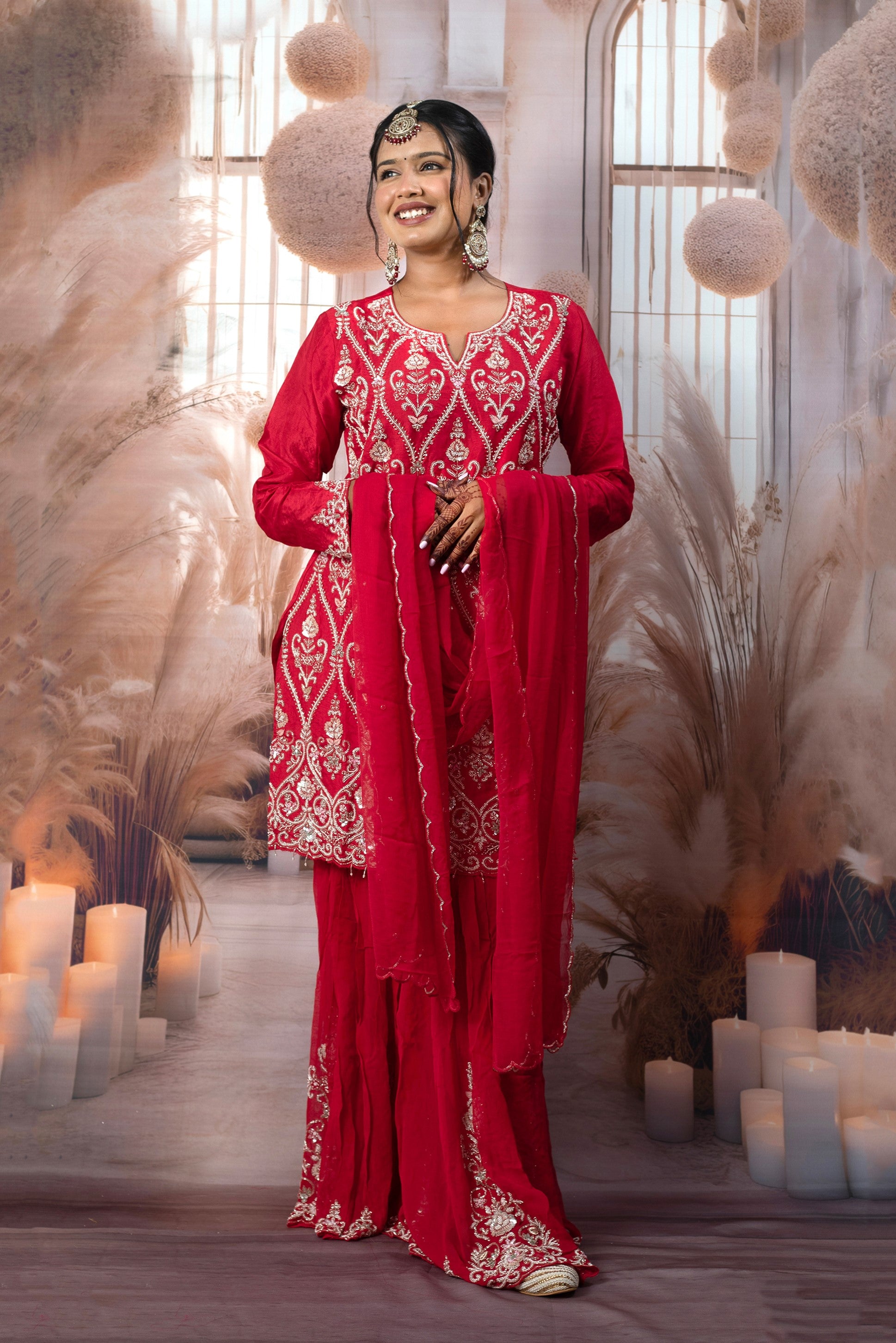 Red Indian Ladies Suits
