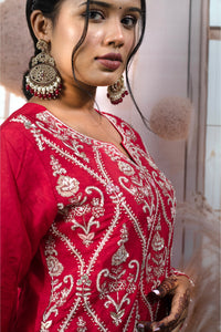 Elegant Red Ladies Suits