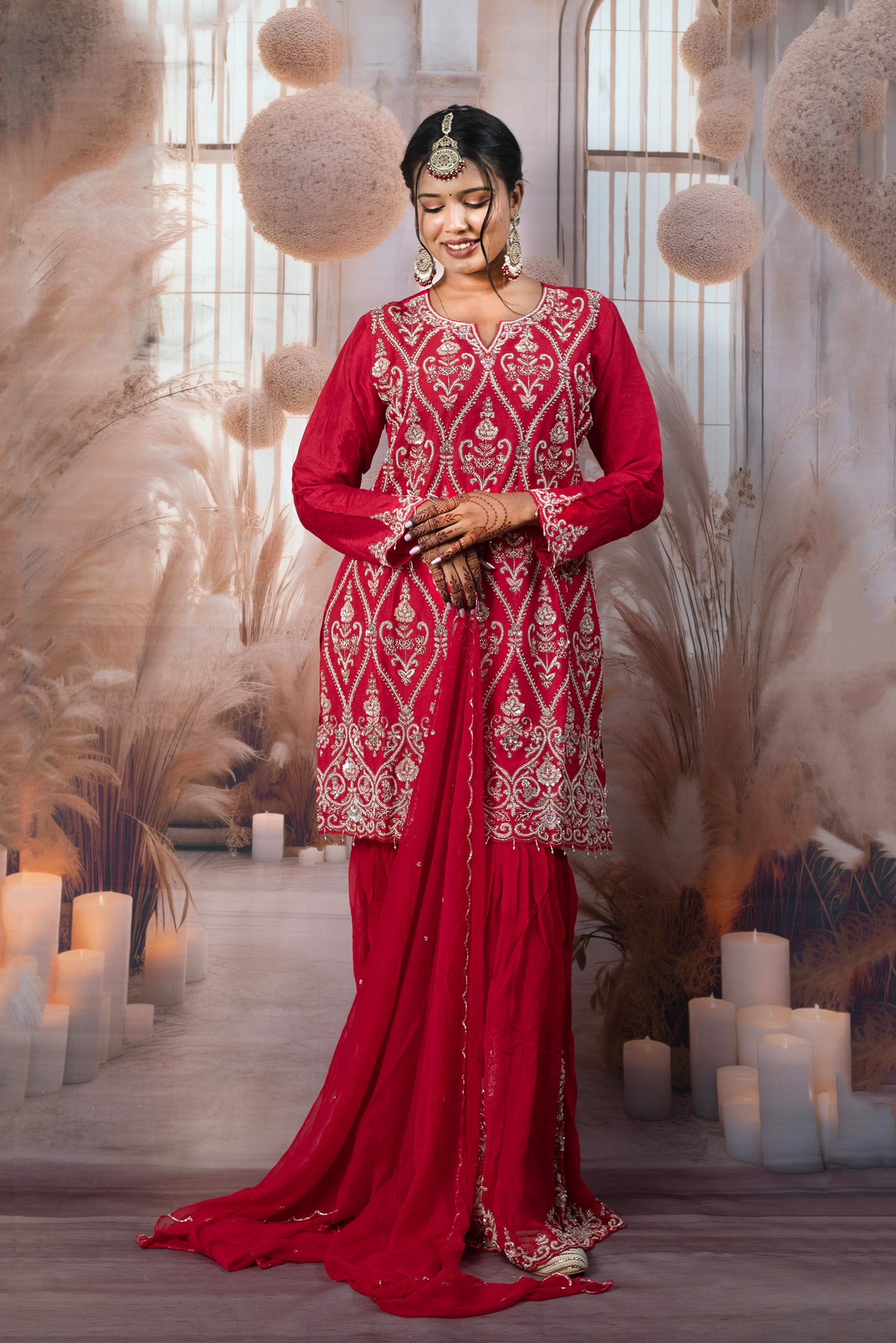 Elegant Red Ladies Suits