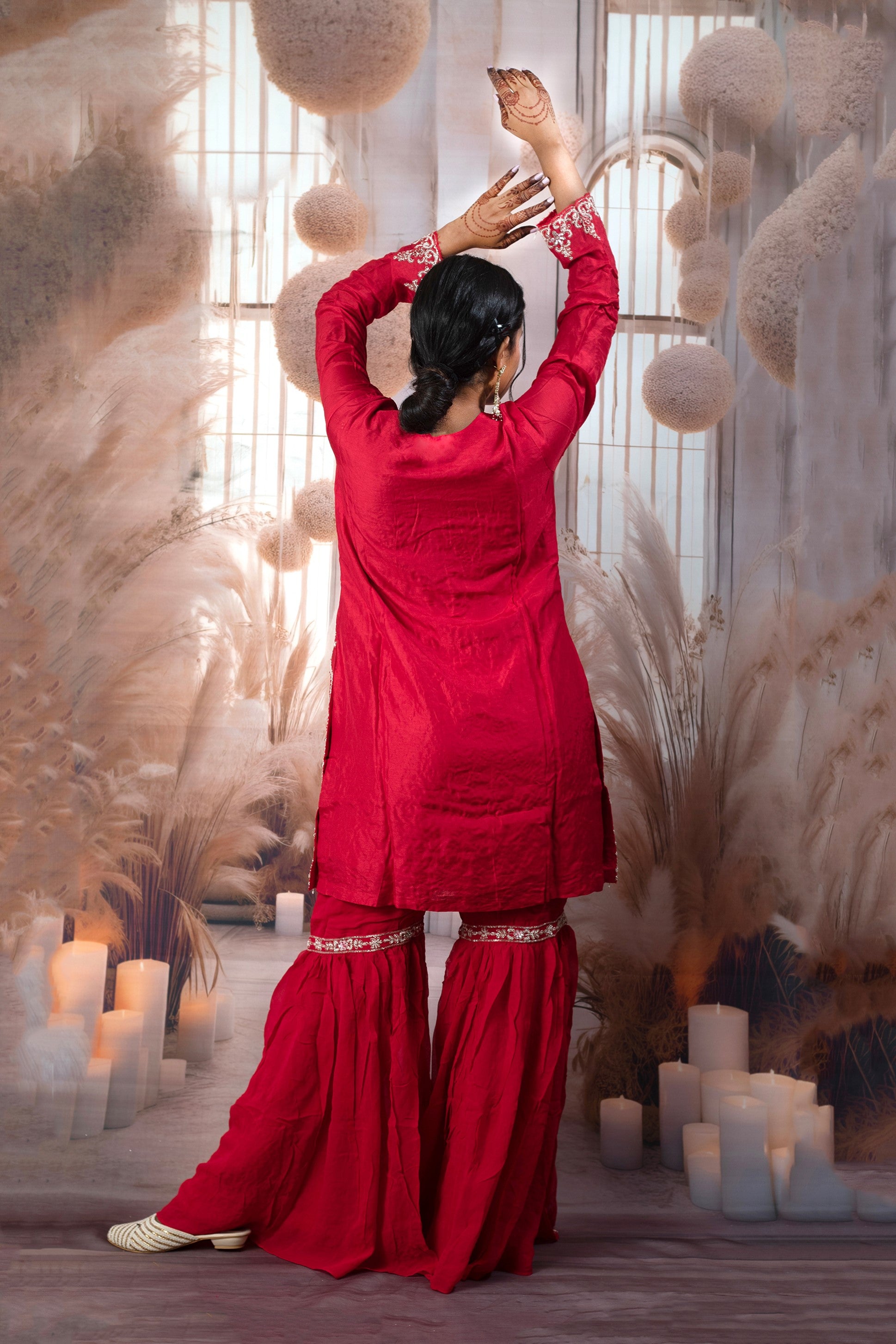 Elegant Red Ladies Suits