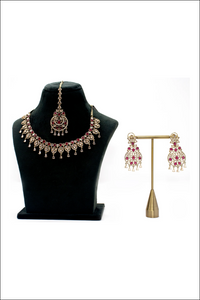 Antique With Maroon Necklace Set