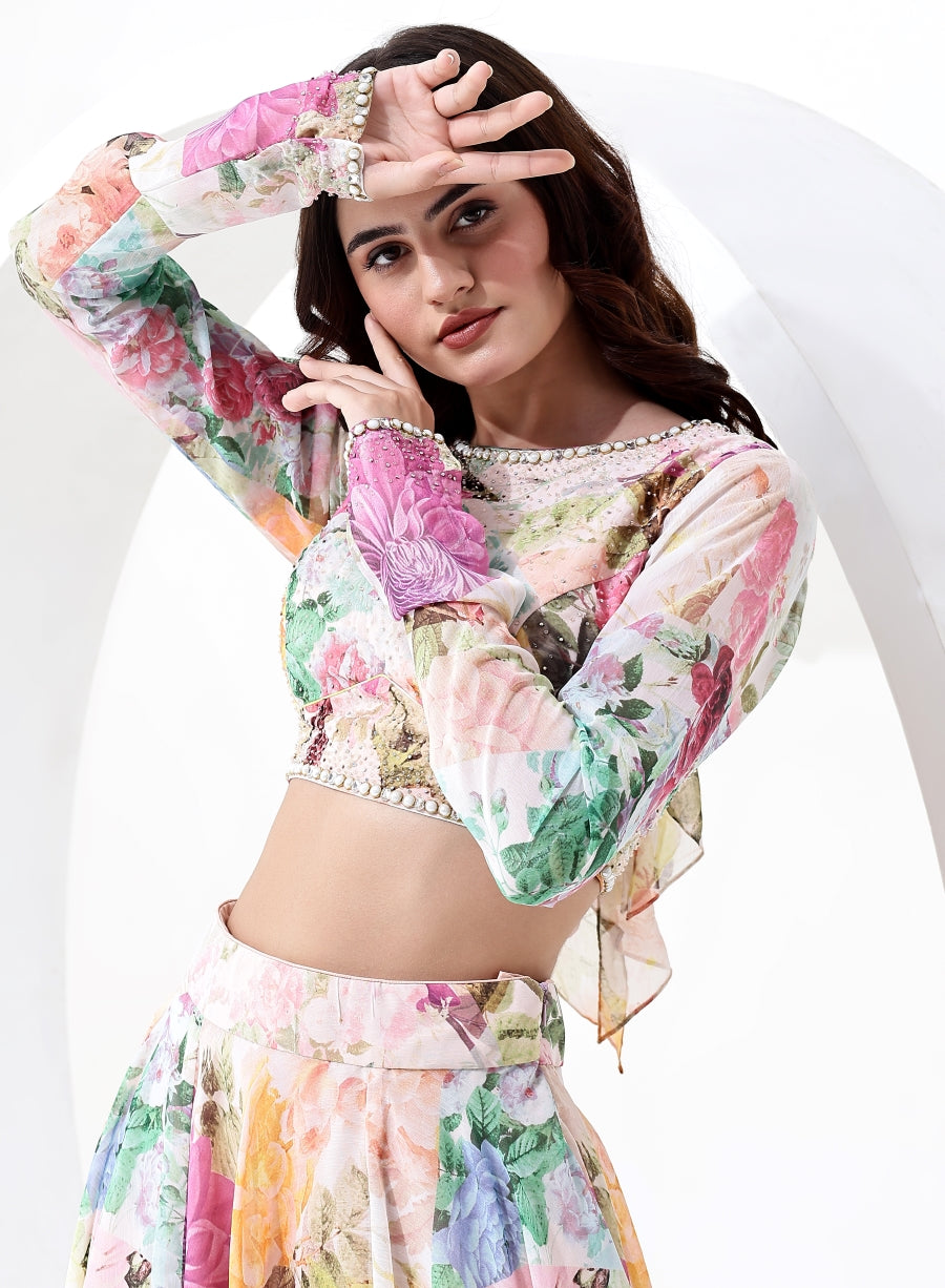 Pista Green Gharara Suit