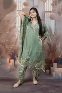 Trendy Green Kaftan Ladies Suits