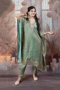 Trendy Green Kaftan Ladies Suits