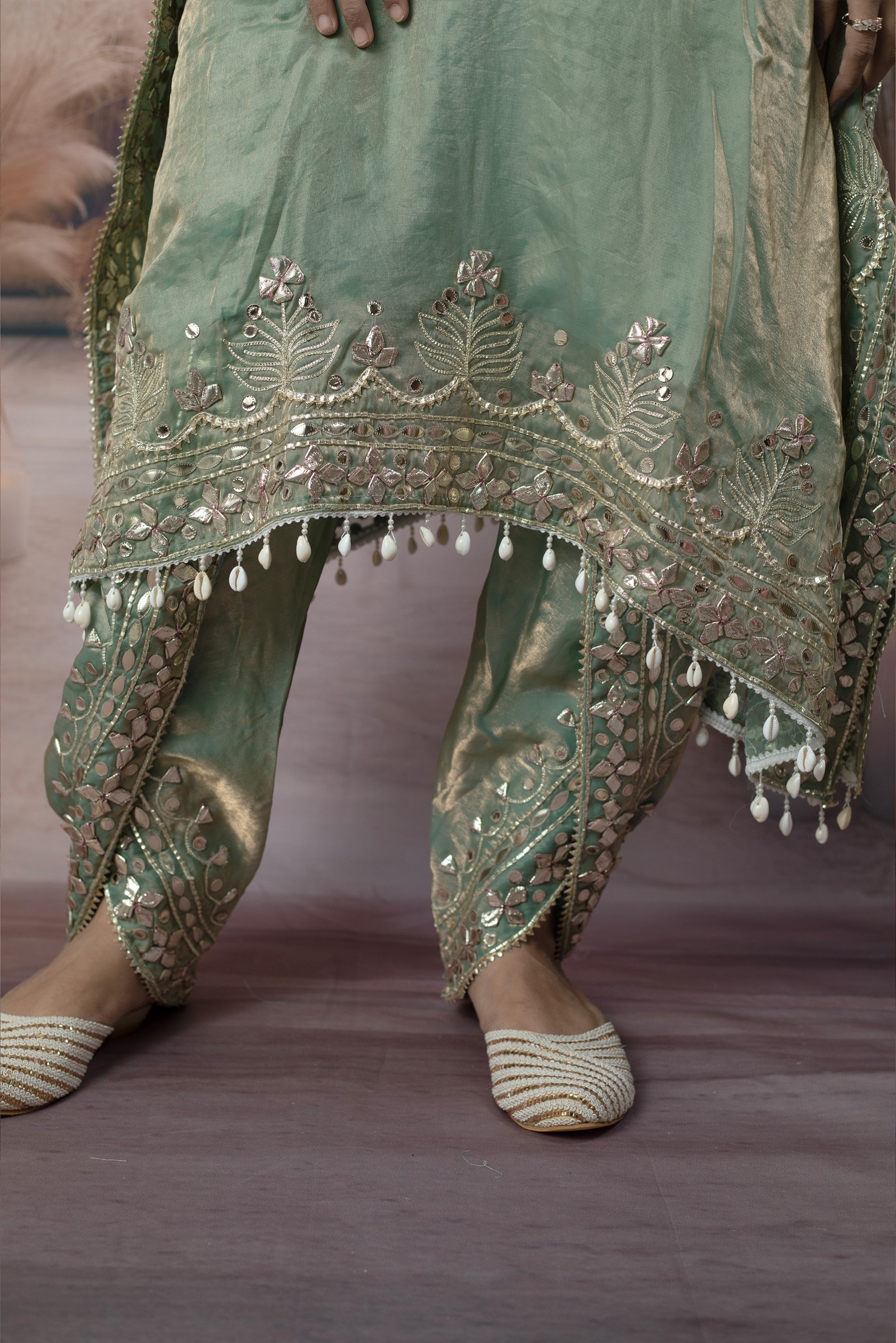 Trendy Green Kaftan Ladies Suits