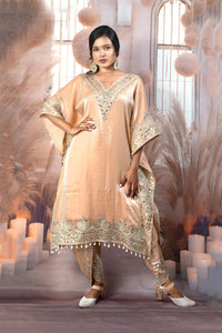 Trendy Peach Kaftan Ladies Suits