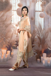 Trendy Peach Kaftan Ladies Suits