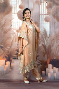 Trendy Peach Kaftan Ladies Suits