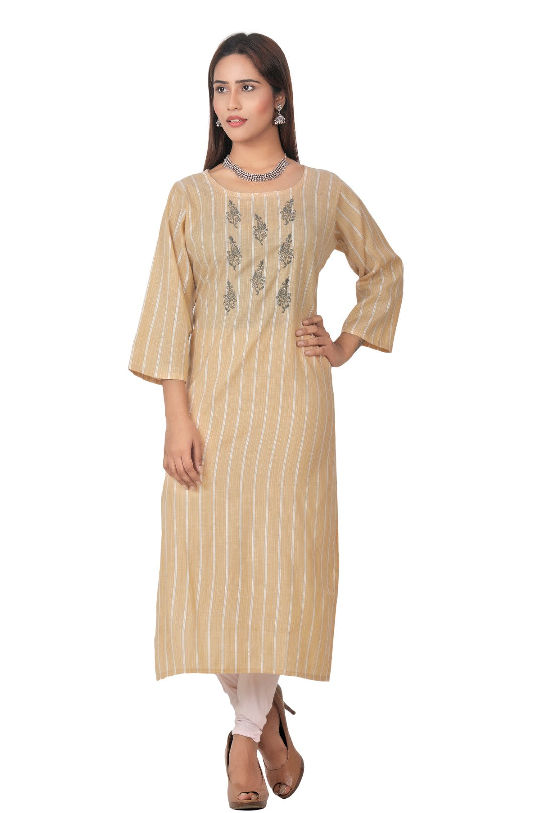 Women White Kurta With Golden Border | women wear | Dibrugarh Online Bazaar