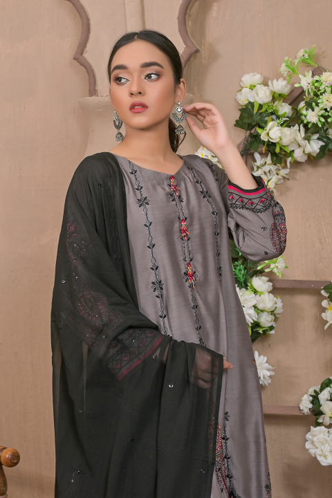 Grey and Black Formal Suit – Roop Sari Palace