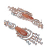 Rose Gold & Peach American Diamond Earrings