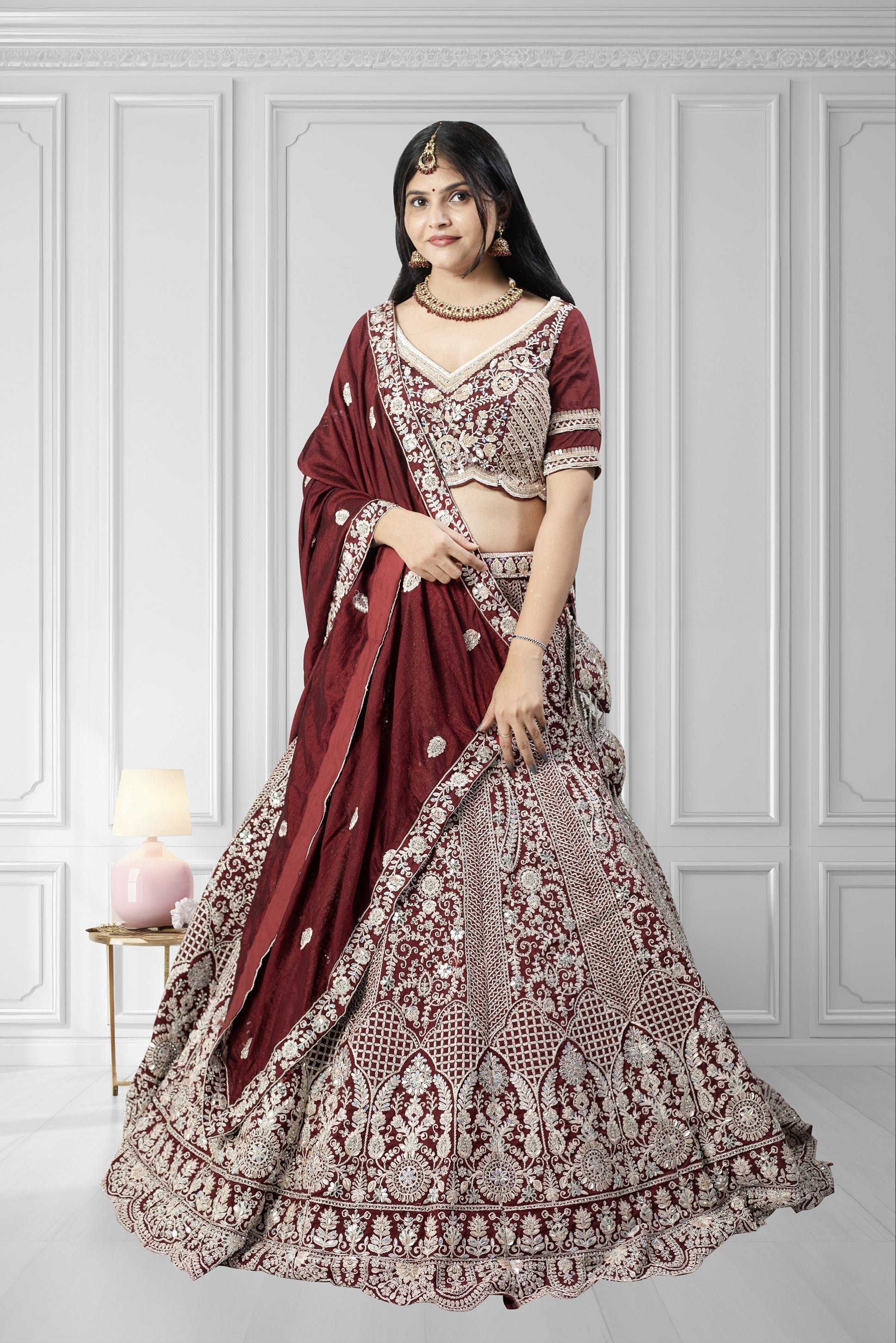 Latest Maroon Color Lehenga Choli