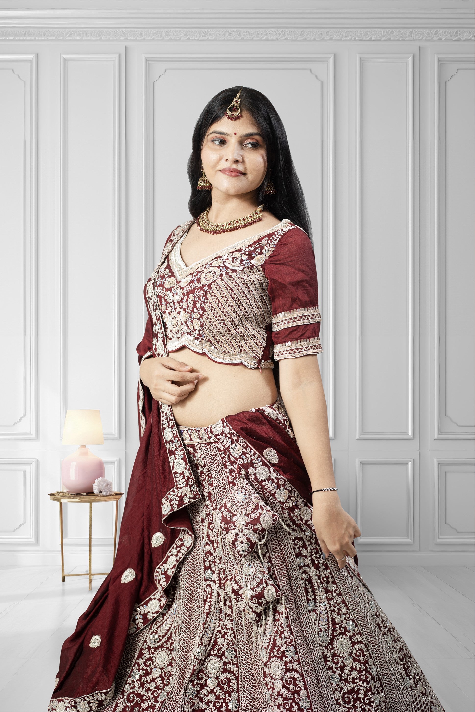 Latest Maroon Color Lehenga Choli