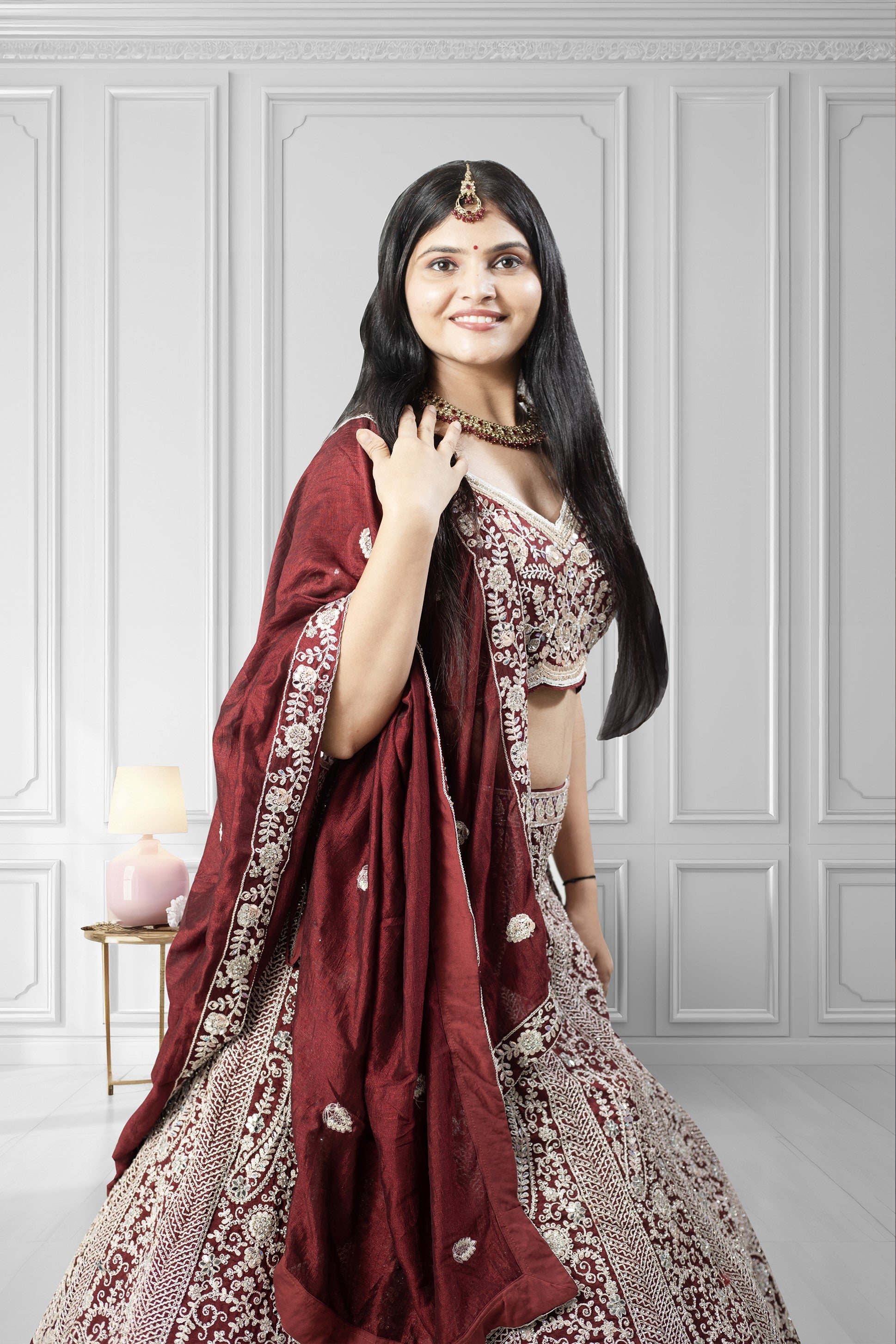 Latest Maroon Color Lehenga Choli