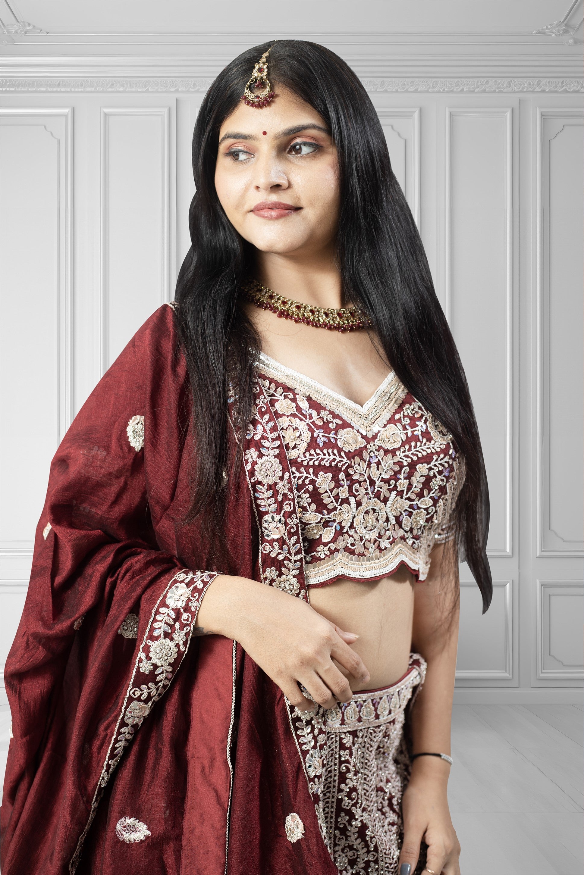 Latest Maroon Color Lehenga Choli