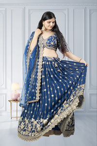 Latest Navy Blue Lehenga Choli