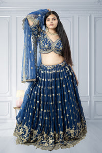 Latest Navy Blue Lehenga Choli