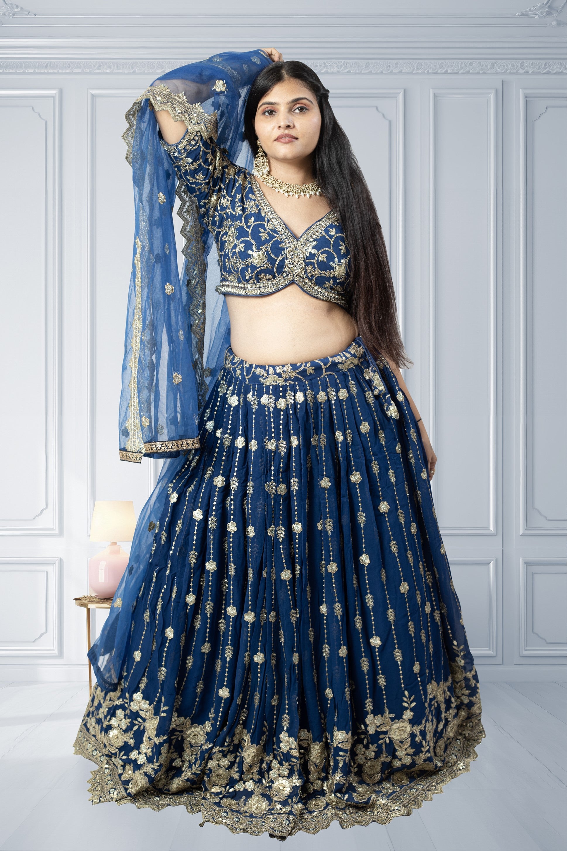 Latest Navy Blue Lehenga Choli