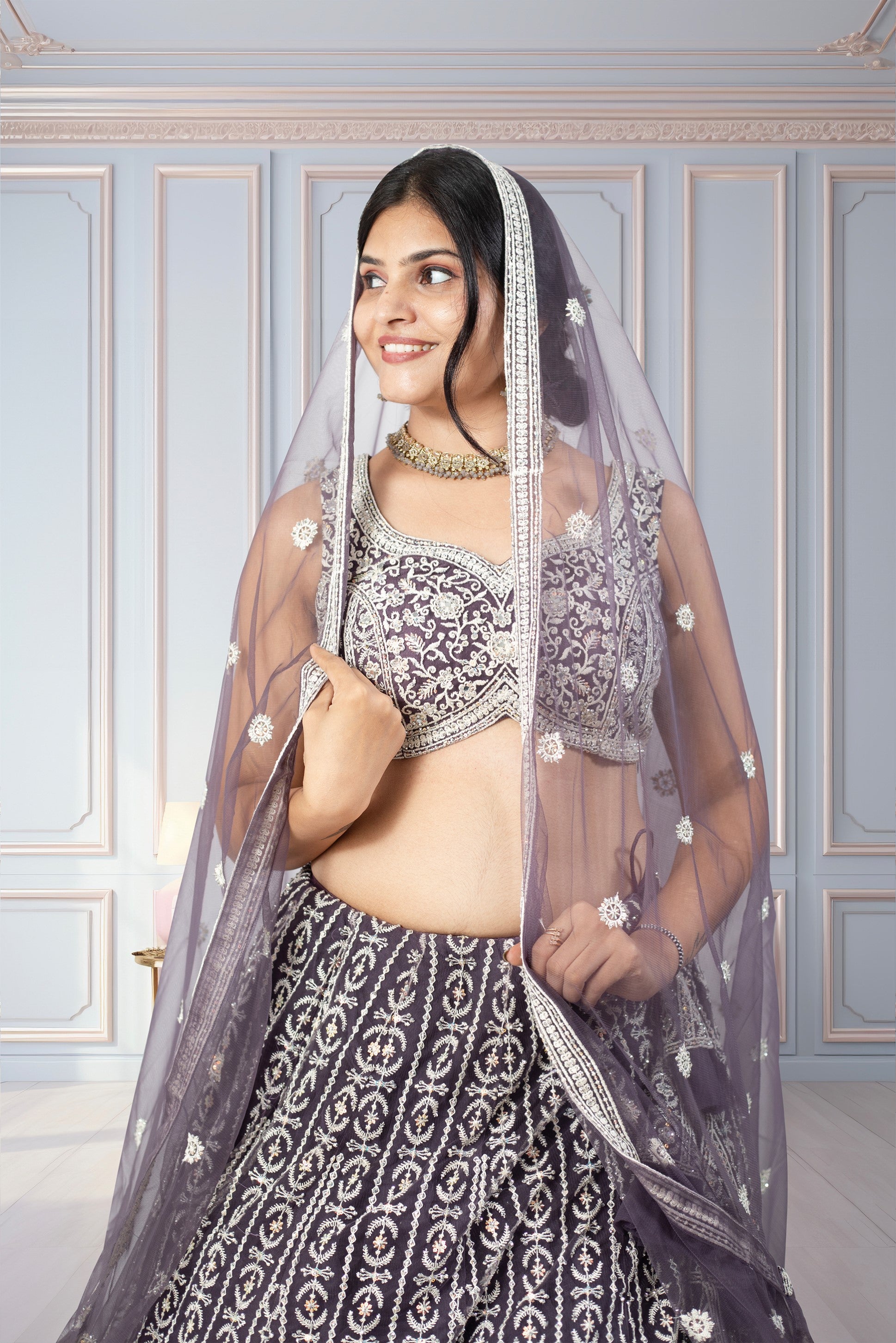 Latest Purple Color Lehenga Choli