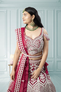 Latest Rani Color Lehenga Choli