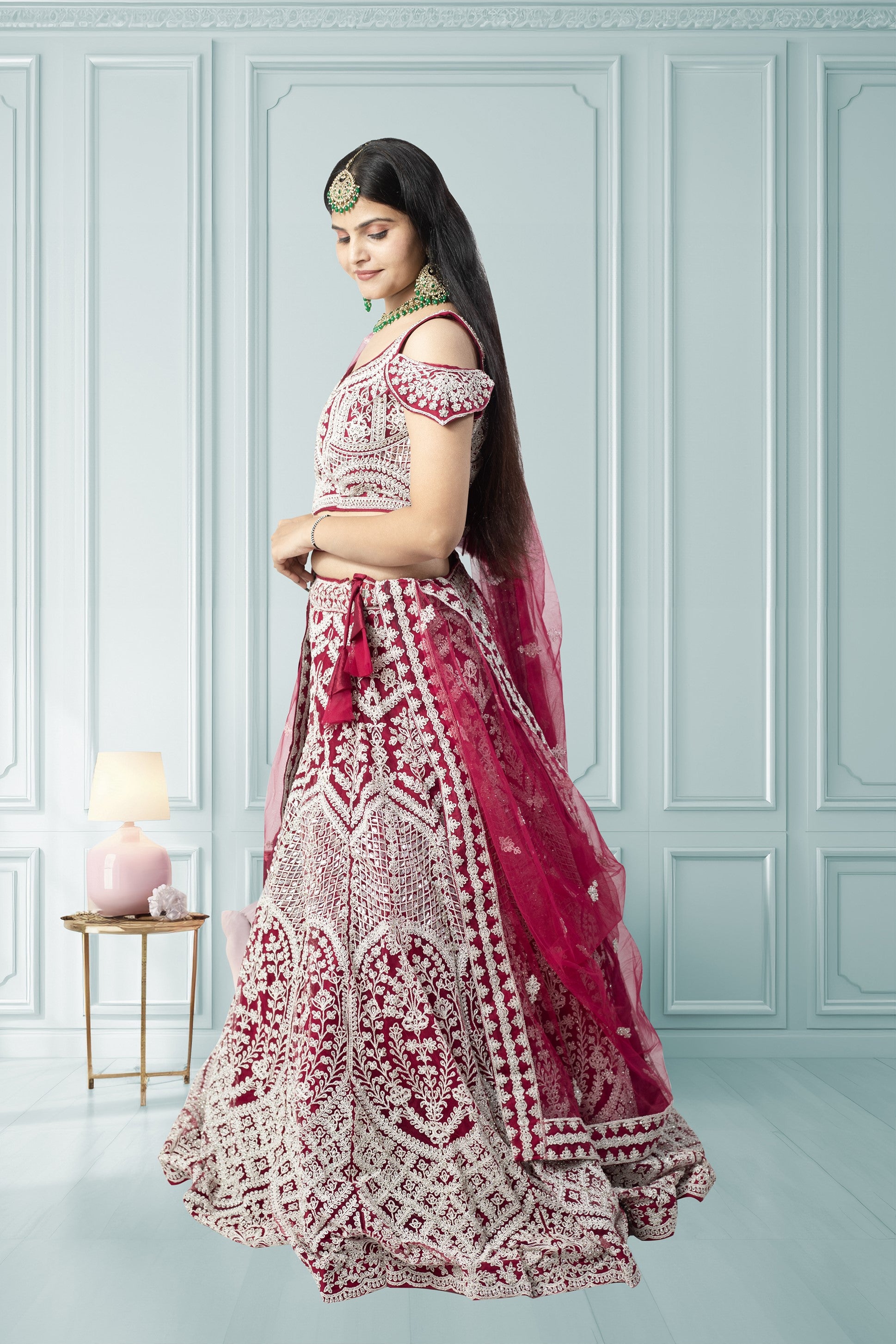 Latest Rani Color Lehenga Choli