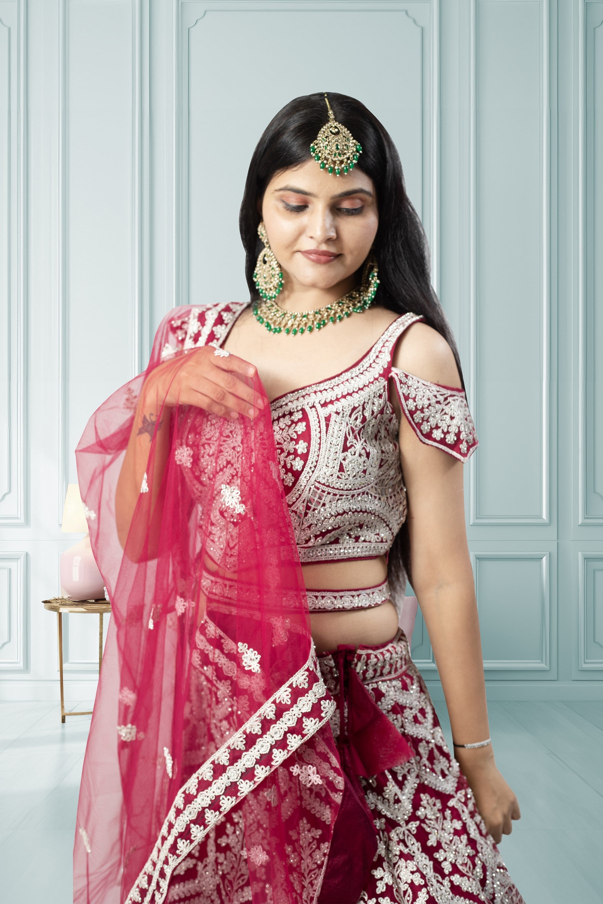 Latest Rani Color Lehenga Choli
