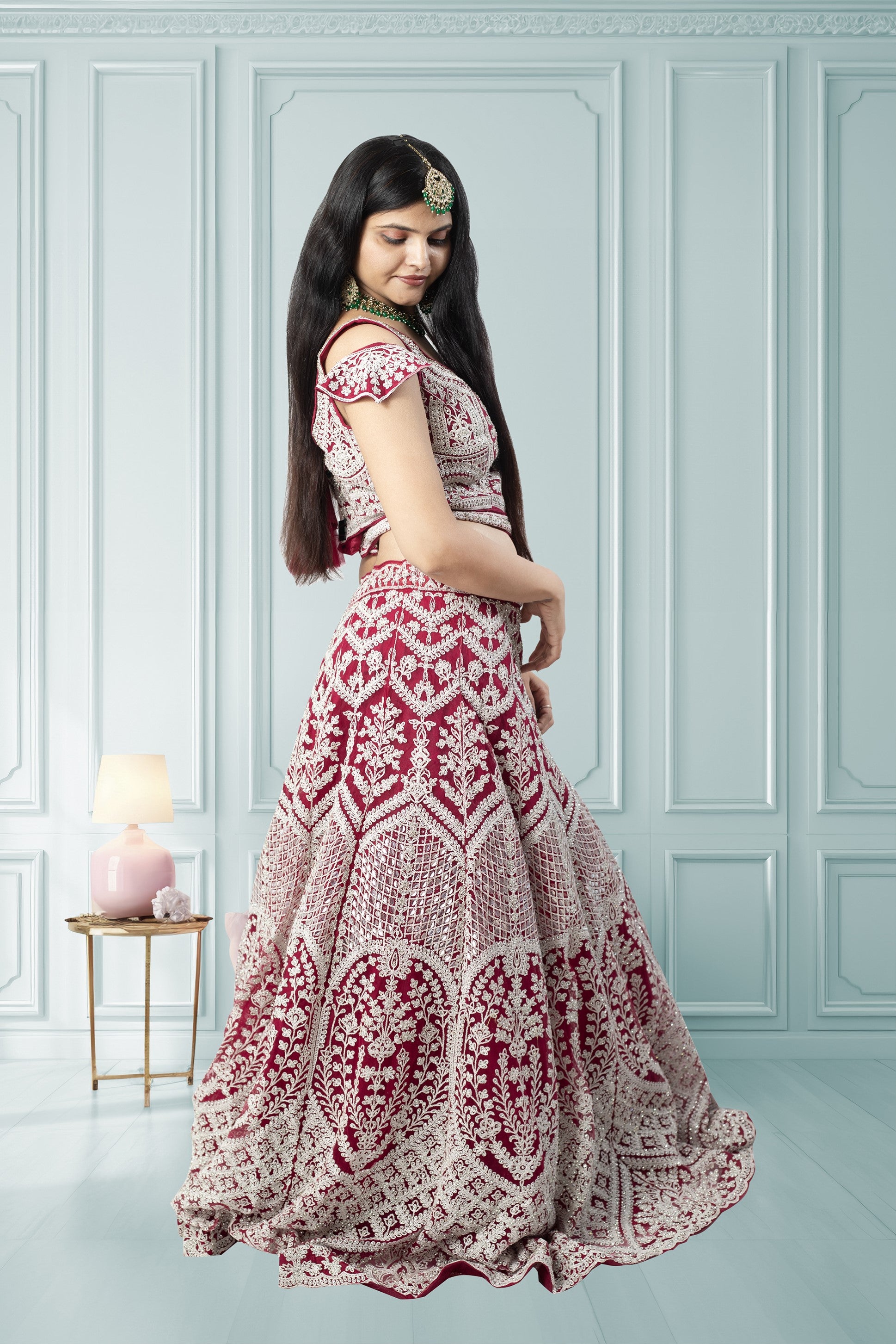 Latest Rani Color Lehenga Choli