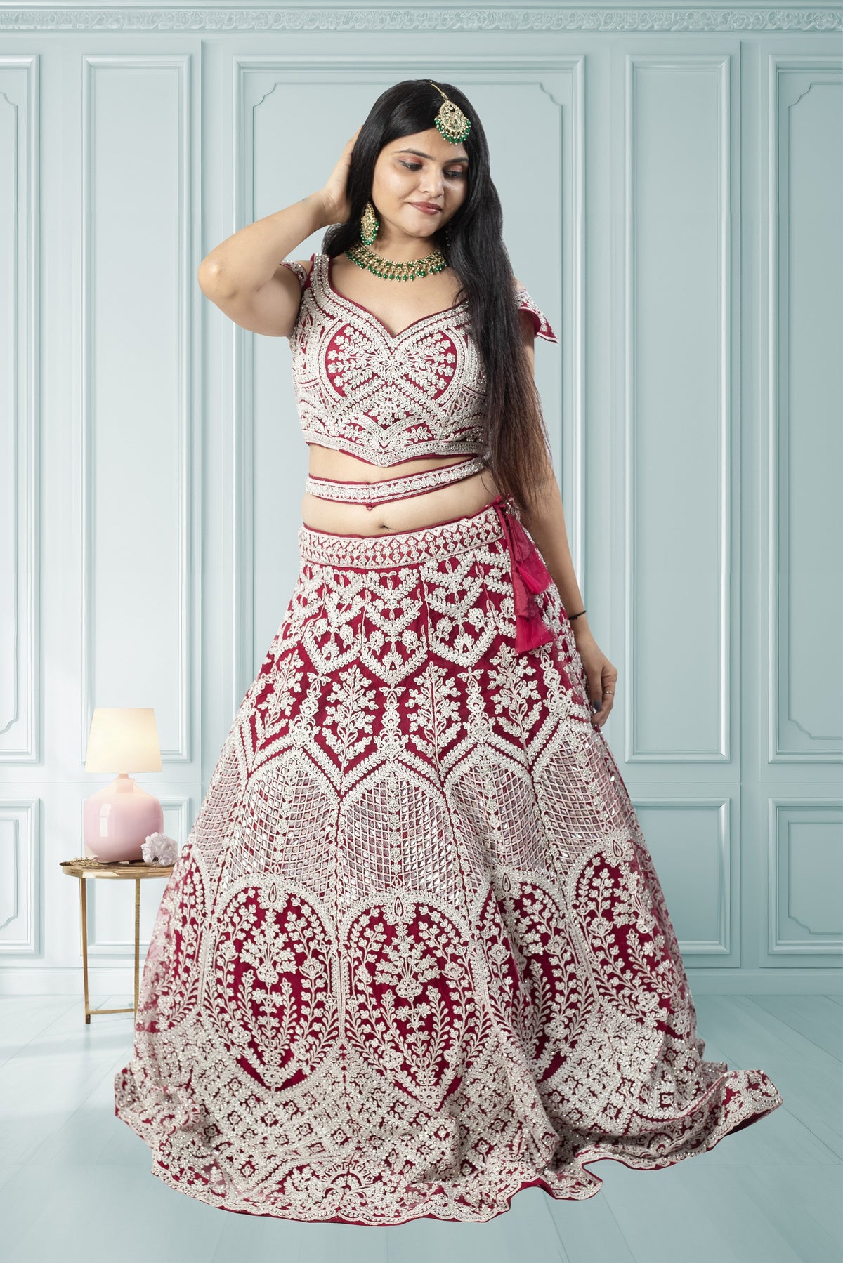 Latest Rani Color Lehenga Choli