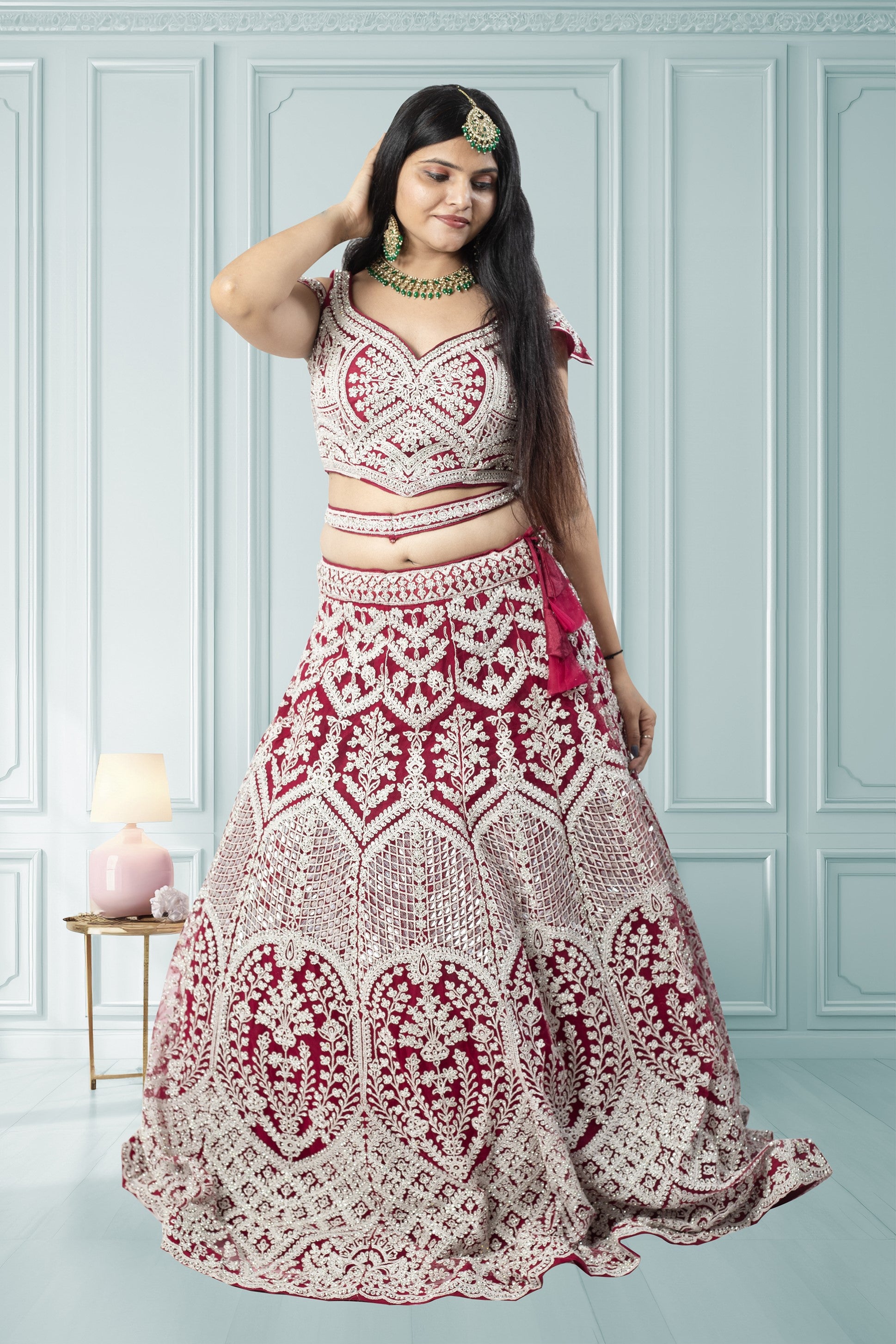 Latest Rani Color Lehenga Choli