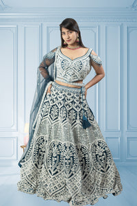 Latest Teal Blue Lehenga Choli