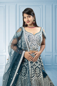 Latest Teal Blue Lehenga Choli