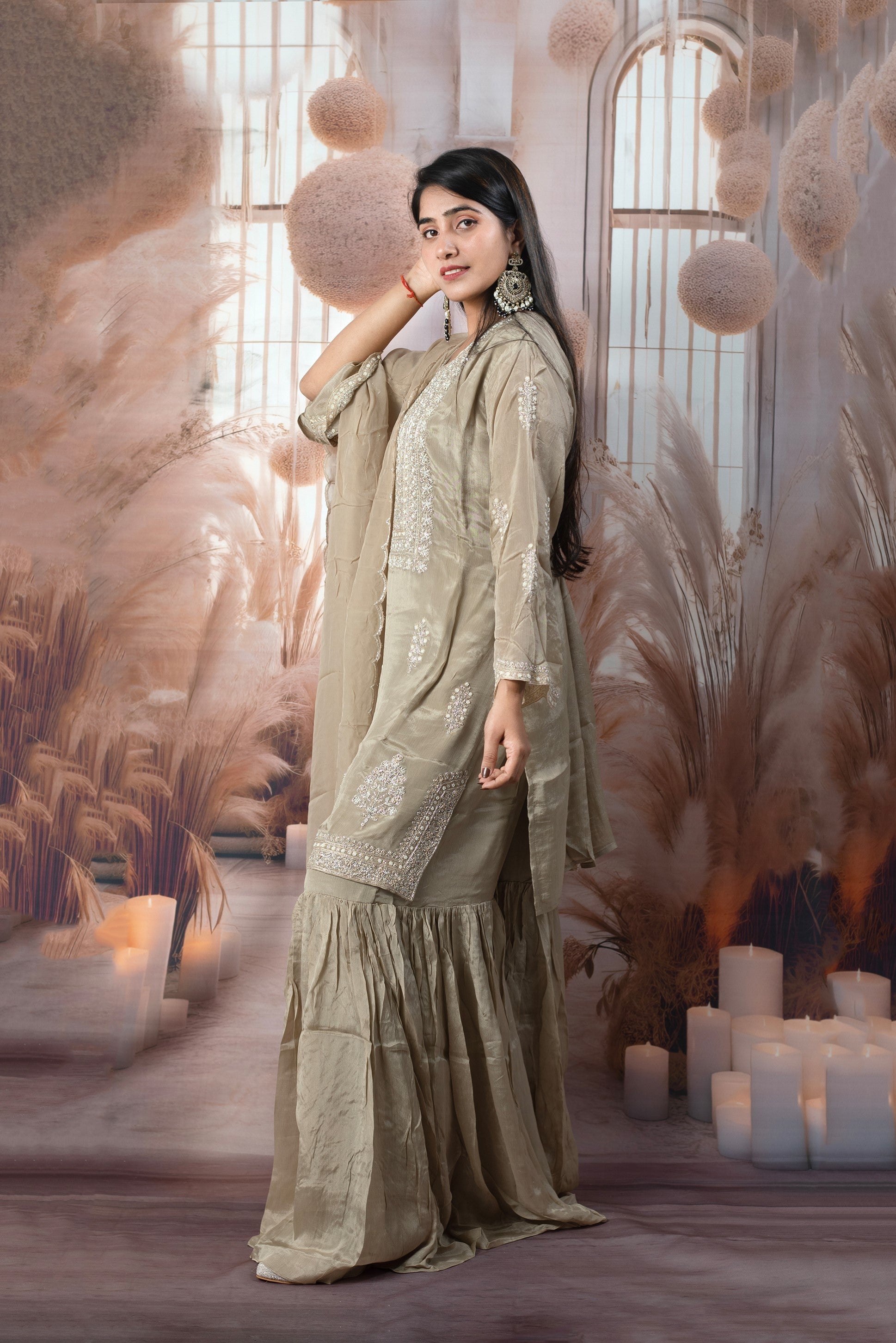 Elegant Light Gold Ladies Suits