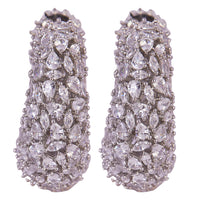 Silver American Diamond Earrings in Round Design