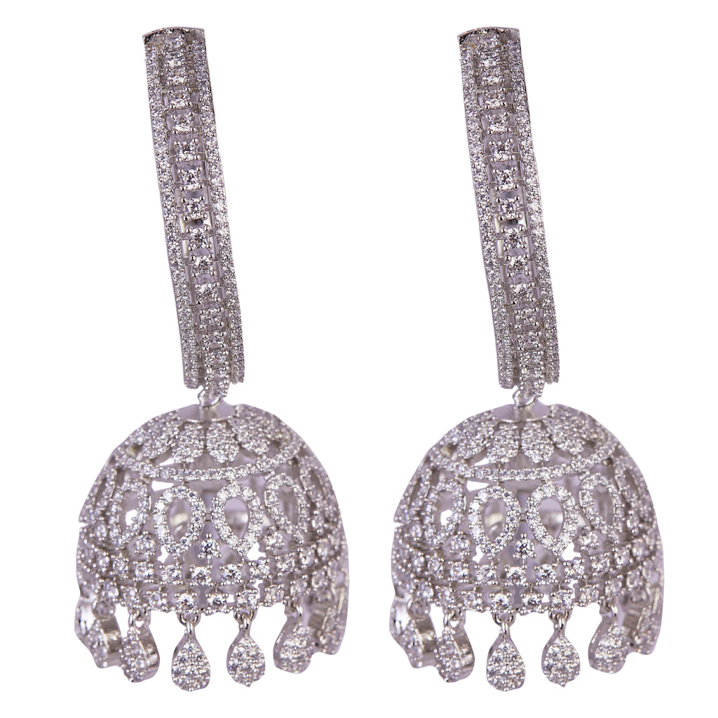 Silver & American Diamond Cubic Earrings
