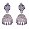 Silver & Blue American Diamond Earrings