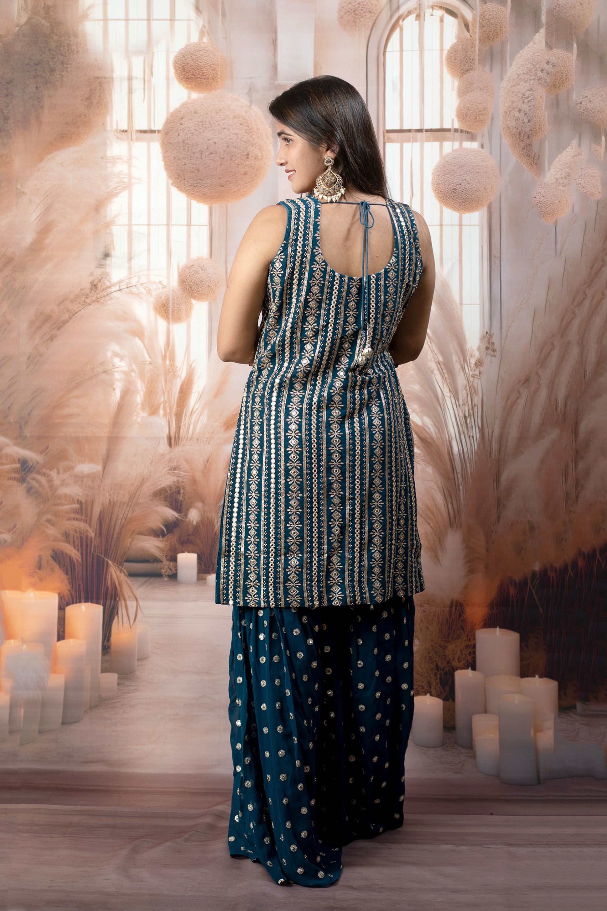 Trendy Teal Blue Ladies Suits