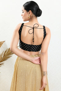 Black ready-made blouse with embroidered work