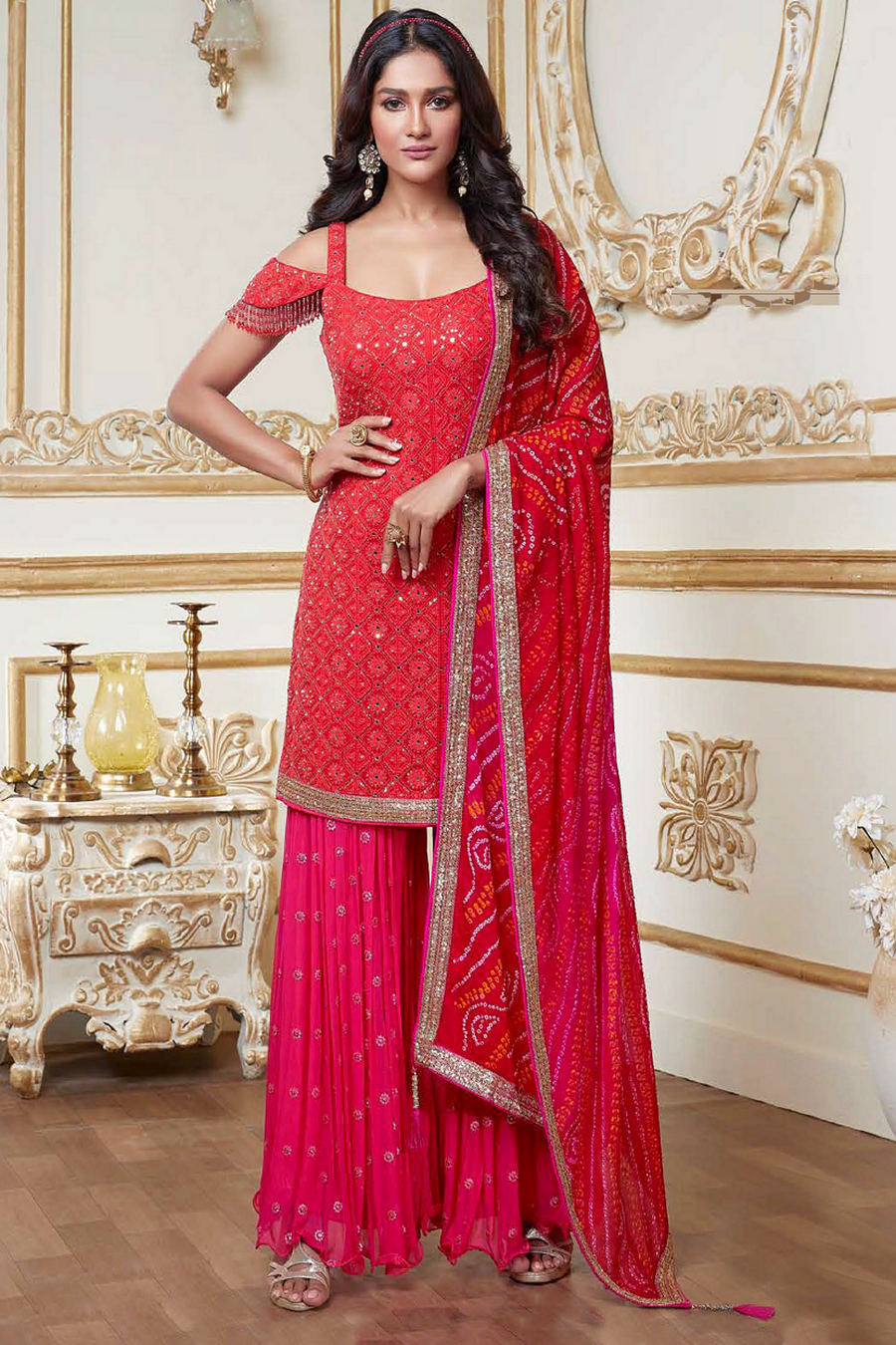 Gharara suit, designer gharara suits, bridal gharara suit, traditional gharara, gharara suit online, party wear gharara, Pakistani gharara suits, gharara dress, latest gharara designs, wedding gharara suit, embroidered gharara, heavy gharara suits, festive gharara, gharara suit for women, ethnic gharara