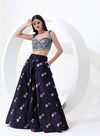 Oxford Blue Banarasi Style Lehenga Choli