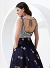 Oxford Blue Banarasi Style Lehenga Choli