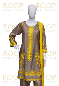 Yellow Embroidery Suit