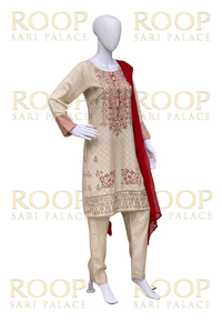 Cream color suit with Red Combination