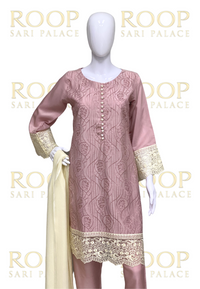 Light Pink Suit with Gold Lace