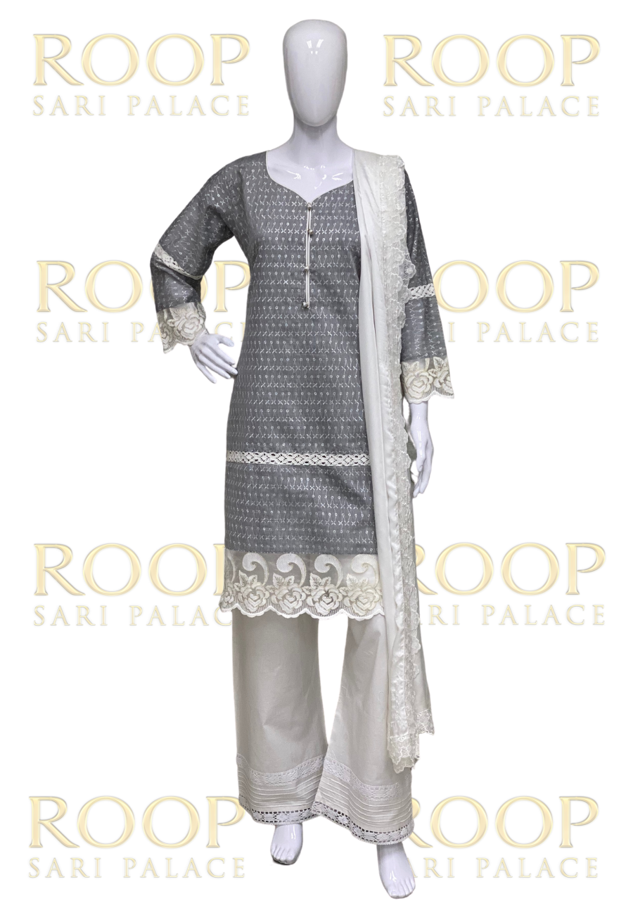 Grey Thread Work Suit