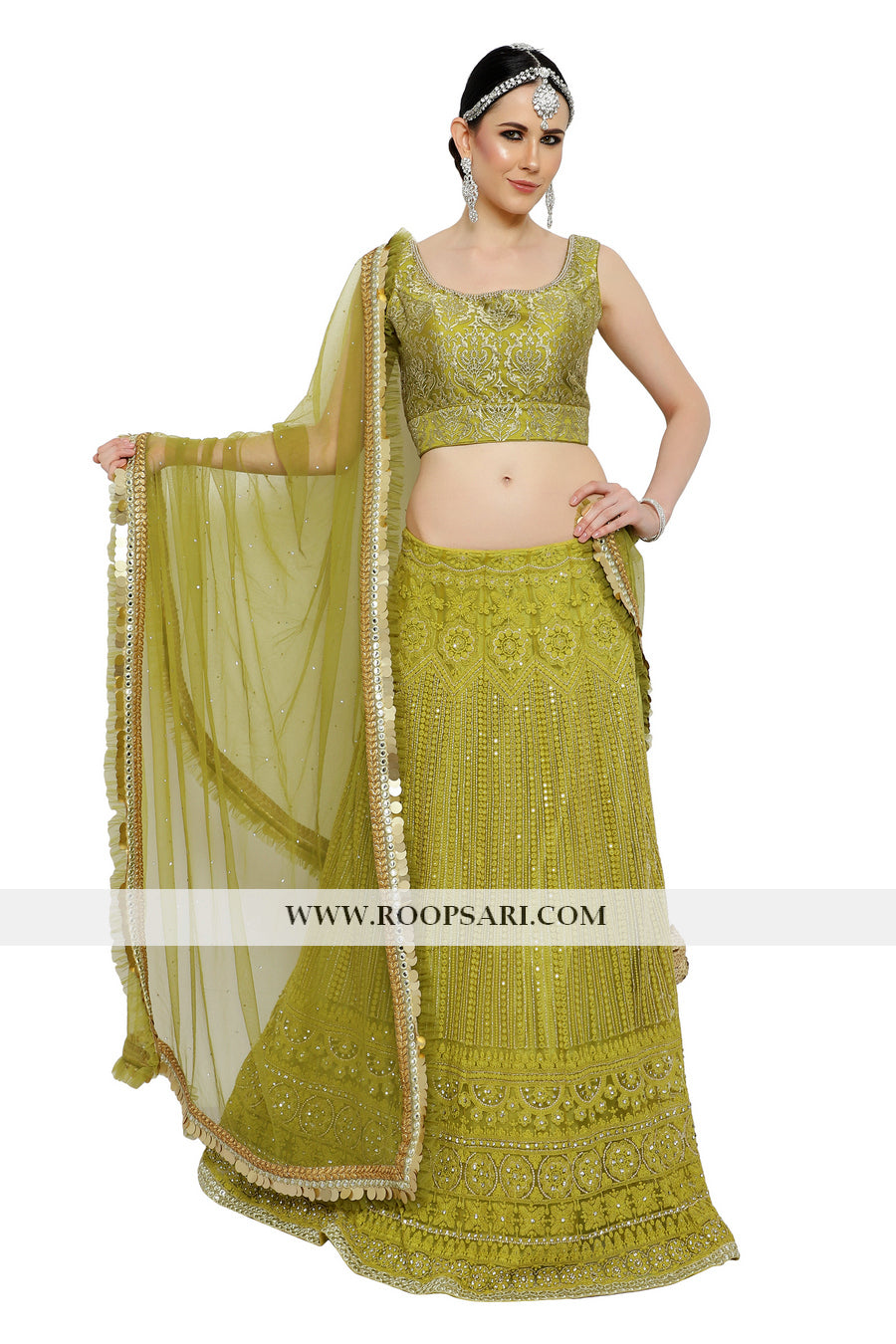 Lime Green Lehenga Choli - Size 38