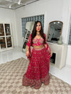 Hot Pink and Gold Lehenga with Heavy Border and Heavy Sequin and Embroidery Work Choli with Sleeves and Thick Full Border Dupatta