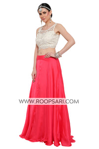 Pink and White Lehenga Choli - Size 38