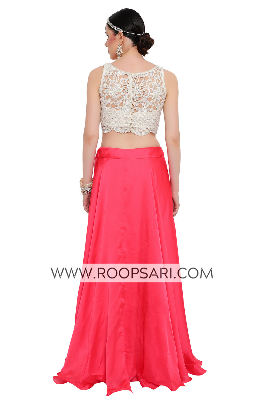 Pink and White Lehenga Choli - Size 38