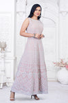 Pastel Pink Long Gown With Dupatta